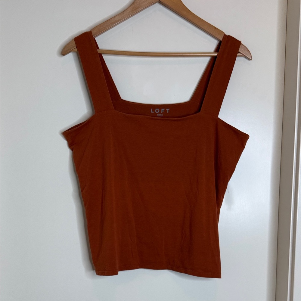 LOFT Women's Burnt Orange Tank Top (B)